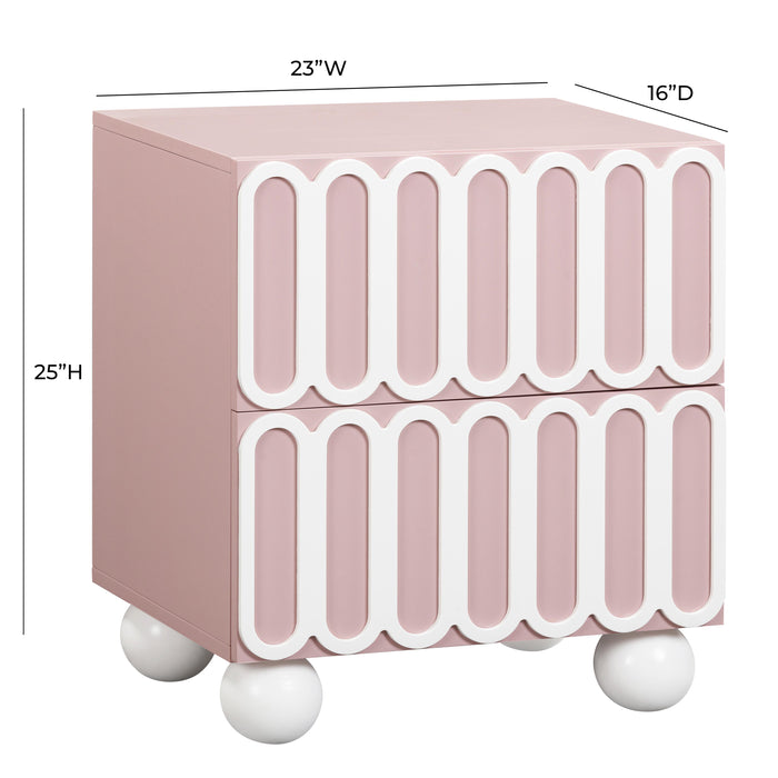 Tori Motif Mauve Nightstand - UK - Home And Beyond