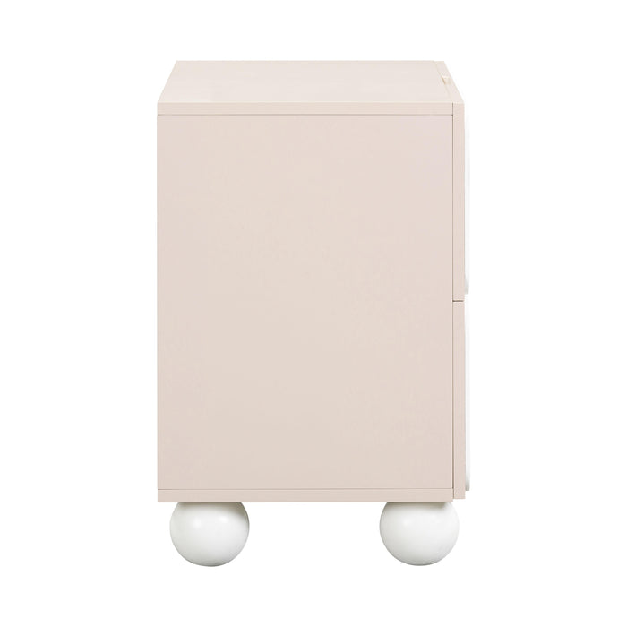 Tori Motif Taupe Nightstand - UK - Home And Beyond