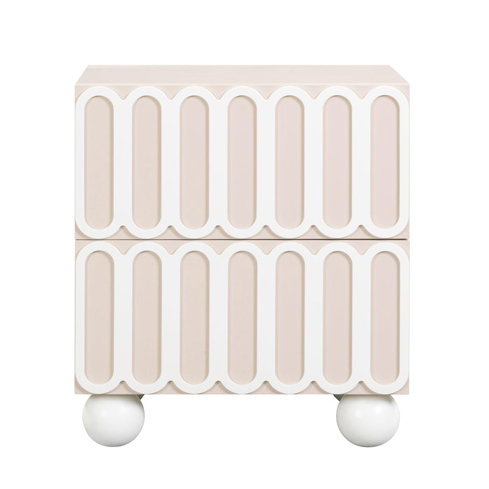 Tori Motif Taupe Nightstand - Home And Beyond