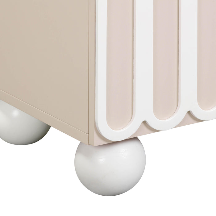 Tori Motif Taupe Nightstand - Home And Beyond