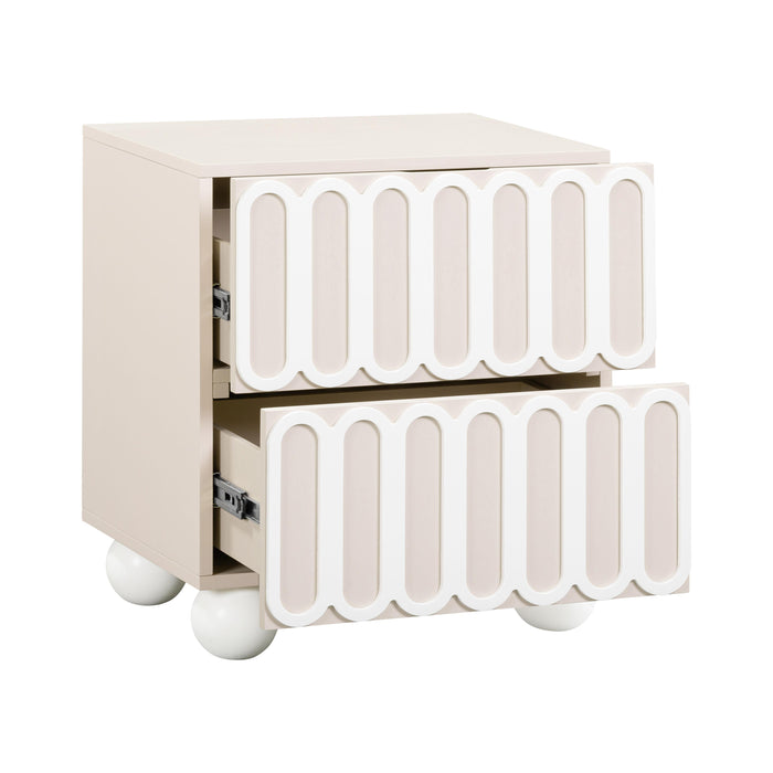 Tori Motif Taupe Nightstand - Home And Beyond