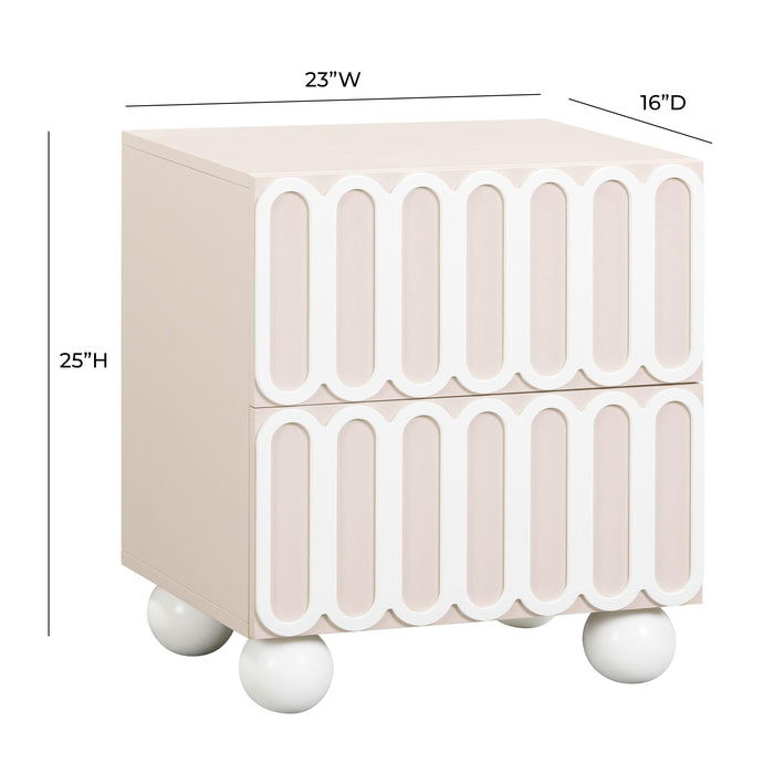 Tori Motif Taupe Nightstand - Home And Beyond