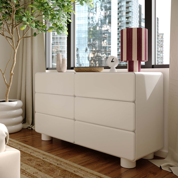 Tammy 56" White 6-Drawer Dresser