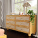 Grappa Natural Wood & Rattan Wavy Dresser - Home And Beyond