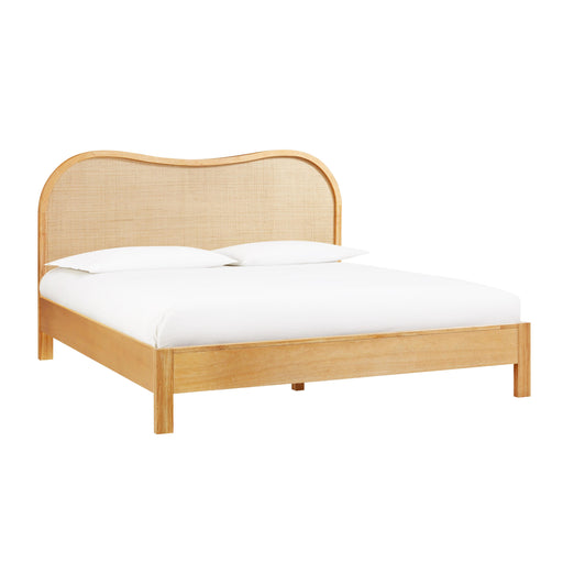 Grappa Natural Wood & Rattan King Bed - Home And Beyond