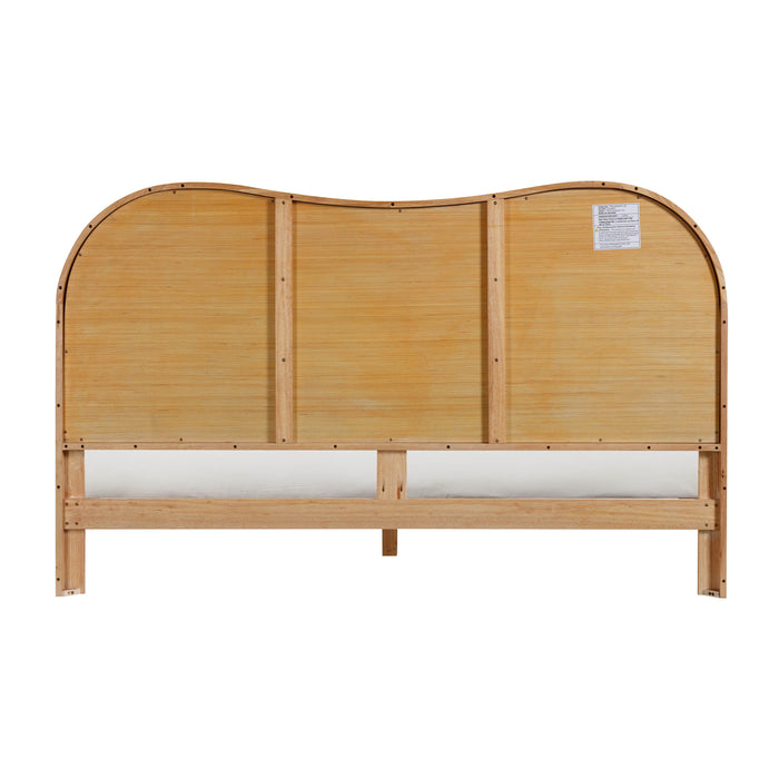 Grappa Natural Wood & Rattan King Bed - Home And Beyond