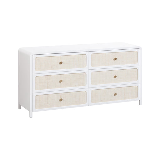 Patty White Rattan 6 Drawer Dresser - Home And Beyond