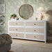 Patty White Rattan 6 Drawer Dresser - Home And Beyond