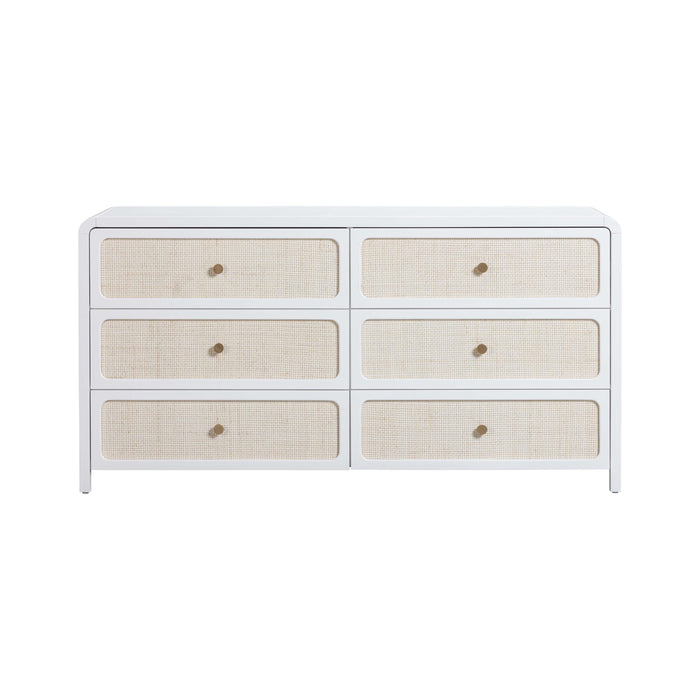 Patty White Rattan 6 Drawer Dresser - Home And Beyond