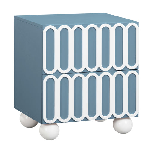 Tori Motif Blue Nightstand - Home And Beyond