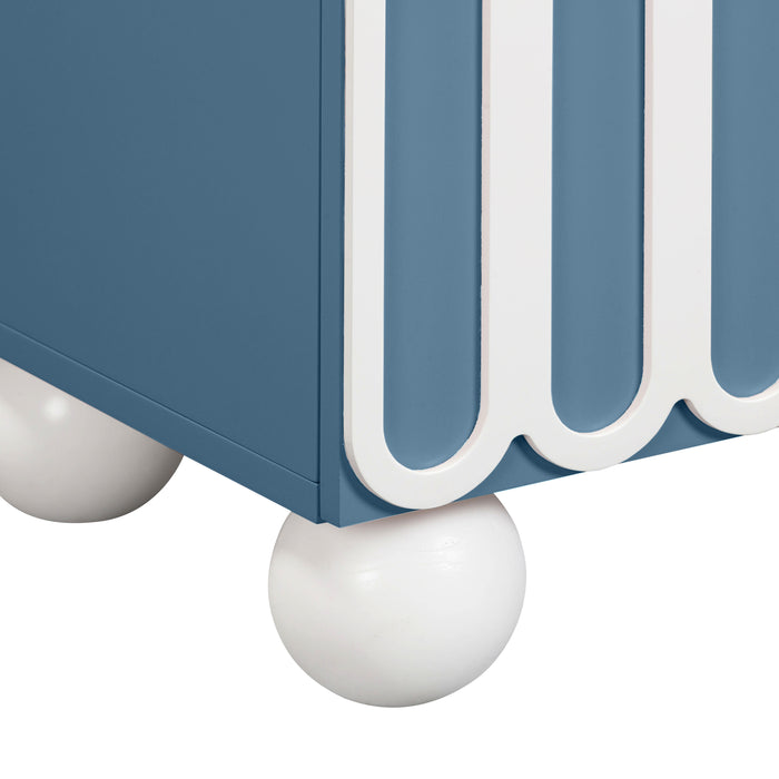 Tori Motif Blue Nightstand - Home And Beyond