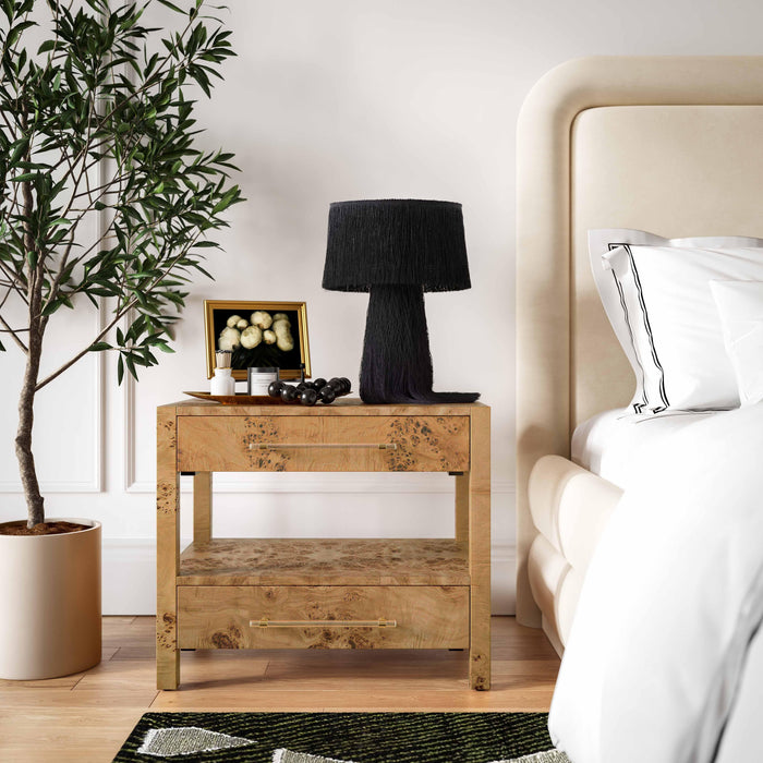 Brandyss Honey Burl Nightstand - Home And Beyond