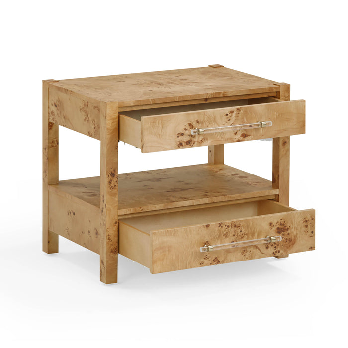Brandyss Honey Burl Nightstand - Home And Beyond