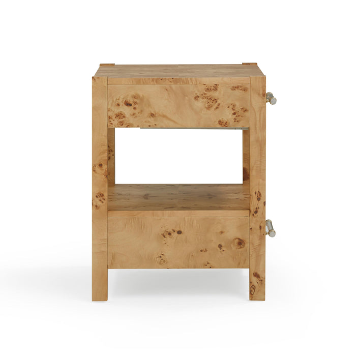 Brandyss Honey Burl Nightstand - Home And Beyond