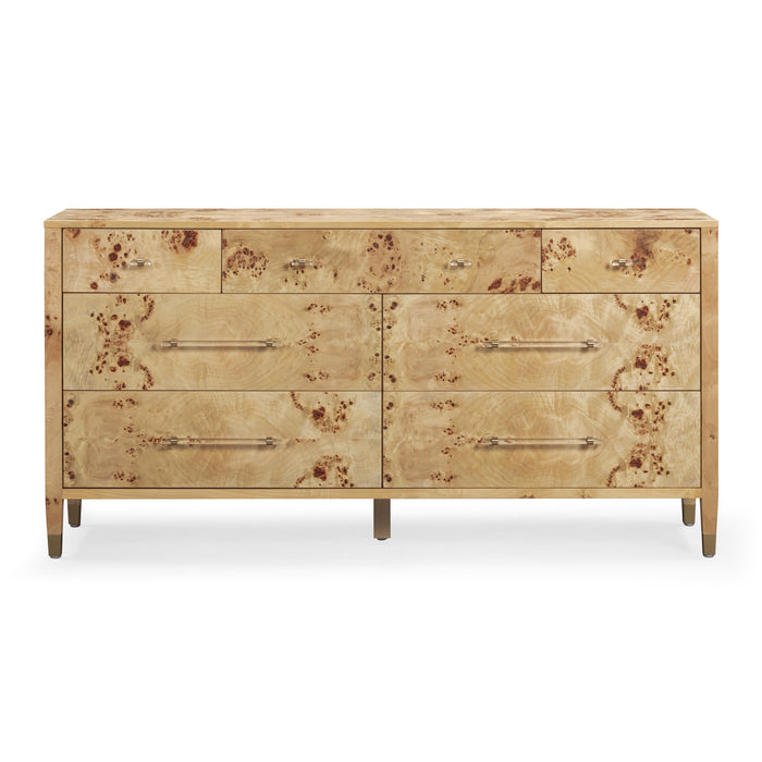 Brandyss 62" Burl 7-Drawer Dresser - Home And Beyond