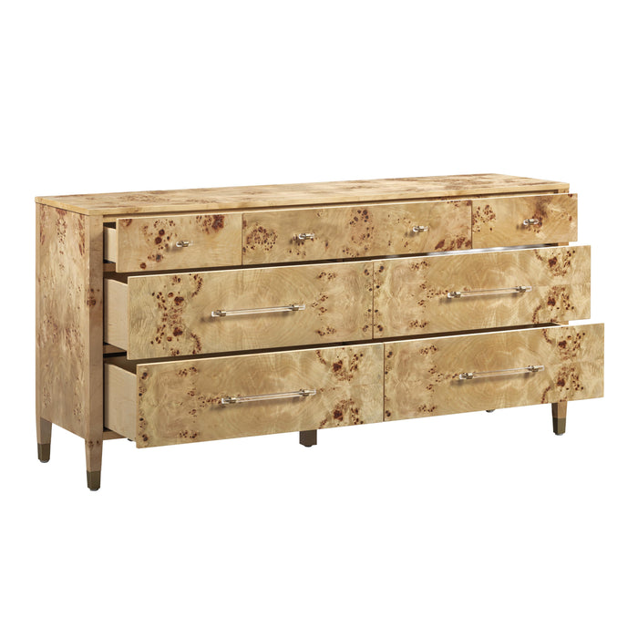Brandyss 62" Burl 7-Drawer Dresser - Home And Beyond