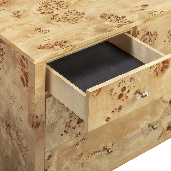 Brandyss 62" Burl 7-Drawer Dresser - Home And Beyond