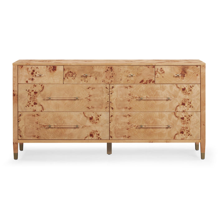 Brandyss 62" Burl 7-Drawer Dresser - Home And Beyond