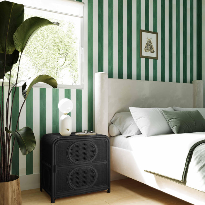 Tina 27" Rattan Nightstand With Storage