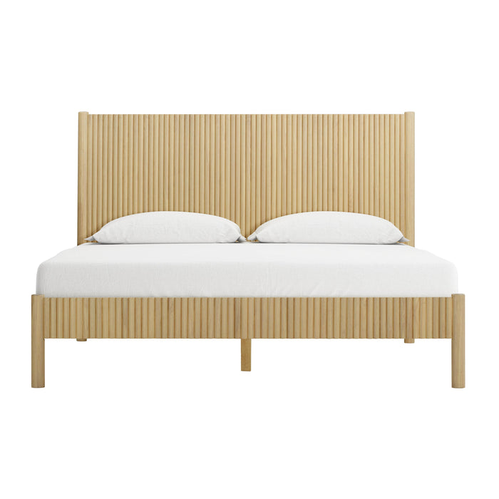 Tyla Natural Wood Queen Bed - Home And Beyond