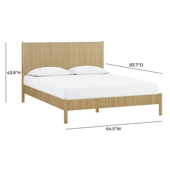 Tyla Natural Wood Queen Bed - Home And Beyond