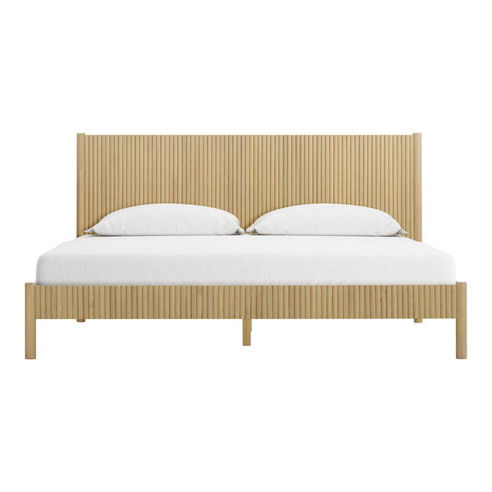 Tyla Natural Wood King Bed - Home And Beyond