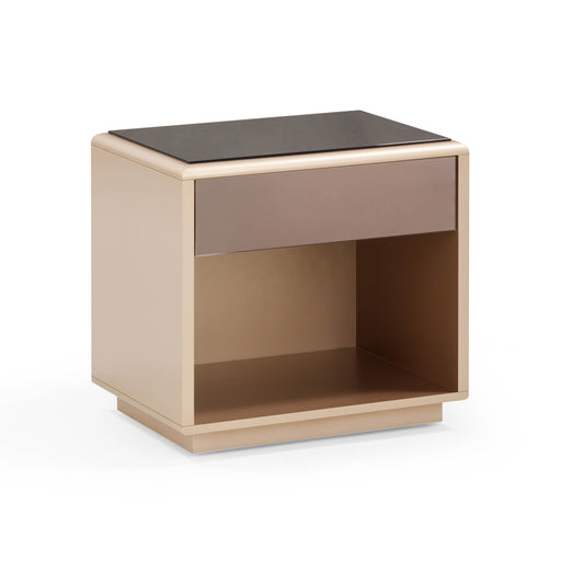 Martha Taupe Mirrored Nightstand - Home And Beyond