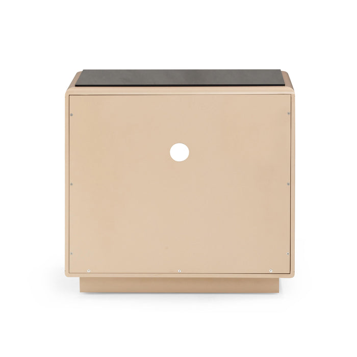 Martha Taupe Mirrored Nightstand - Home And Beyond