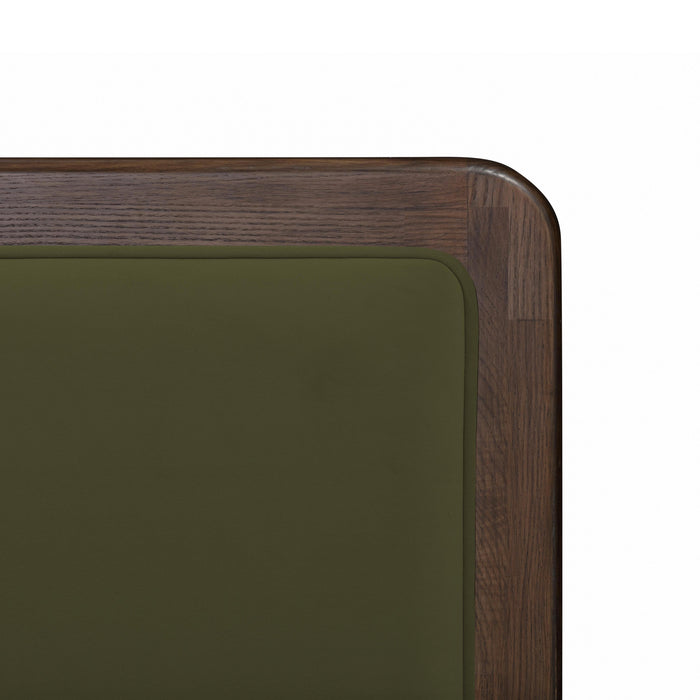 Hella Contract-Grade Velvet and Ash Wood Bed - Home And Beyond