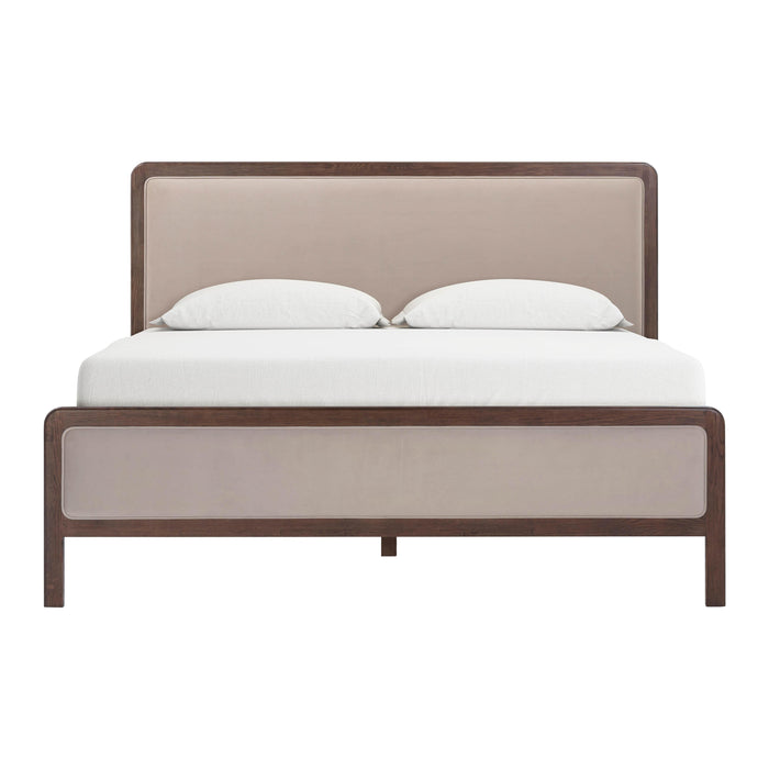 Hella Contract-Grade Velvet and Ash Wood Bed - Home And Beyond