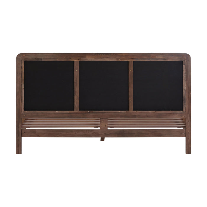 Hella Contract-Grade Velvet and Ash Wood Bed - Home And Beyond