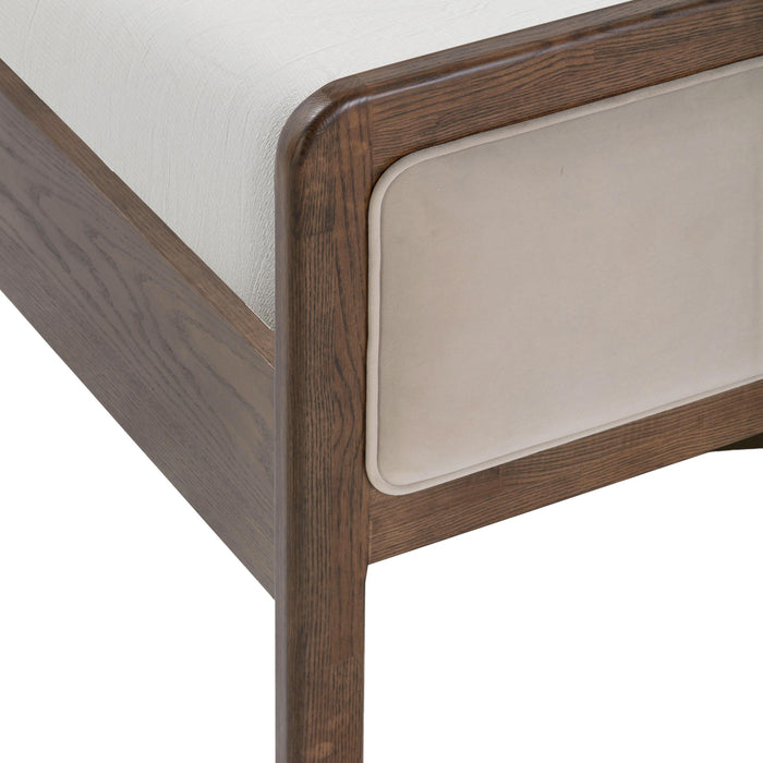 Hella Contract-Grade Velvet and Ash Wood Bed - Home And Beyond