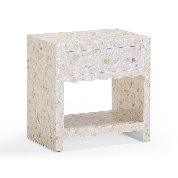 Piara 22" Natural Mother of Pearl Inlaid Nightstand With Drawer - Home And Beyond