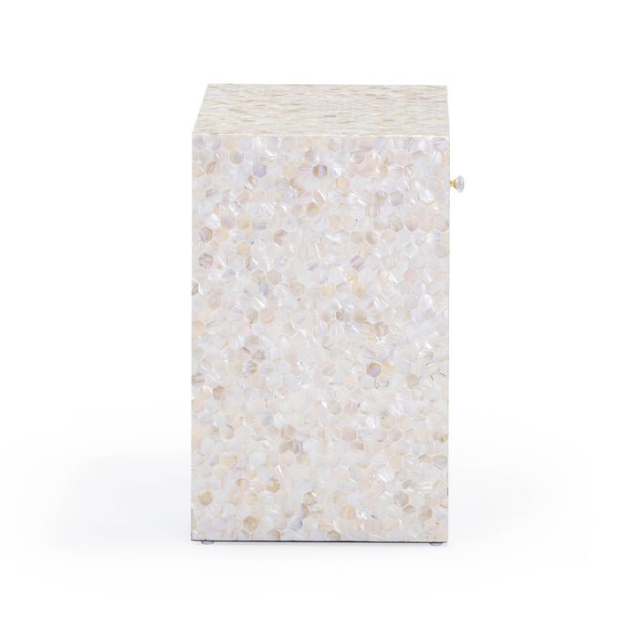 Piara 22" Natural Mother of Pearl Inlaid Nightstand With Drawer - Home And Beyond