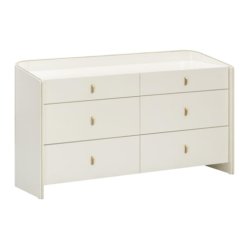 Collins 56" Cream 6-Drawer Dresser - Home And Beyond