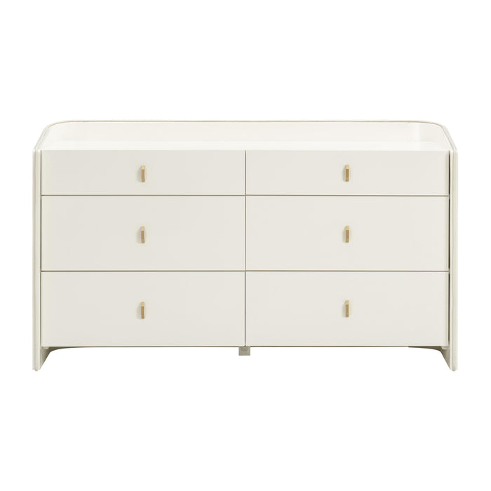 Collins 56" Cream 6-Drawer Dresser - Home And Beyond