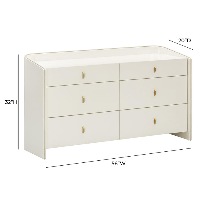 Collins 56" Cream 6-Drawer Dresser - Home And Beyond