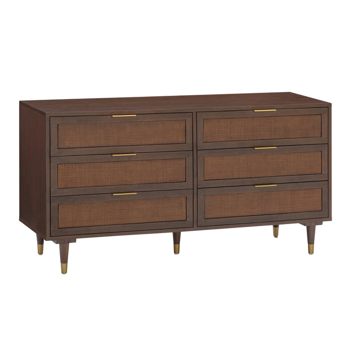 Sierra 60" Cane 6-Drawer Dresser - Home And Beyond