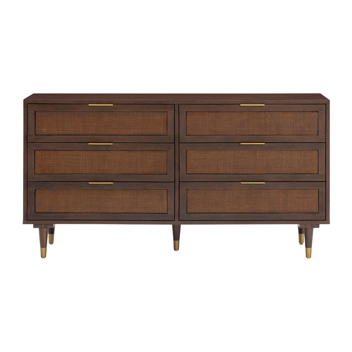 Sierra 60" Cane 6-Drawer Dresser - Home And Beyond