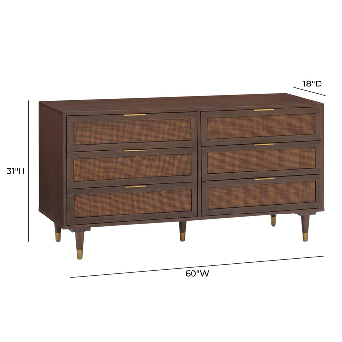 Sierra 60" Cane 6-Drawer Dresser - Home And Beyond