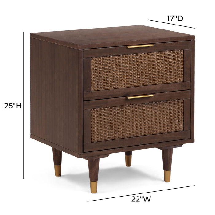 Sierra 22" Cane 2-Drawer Nightstand - Home And Beyond
