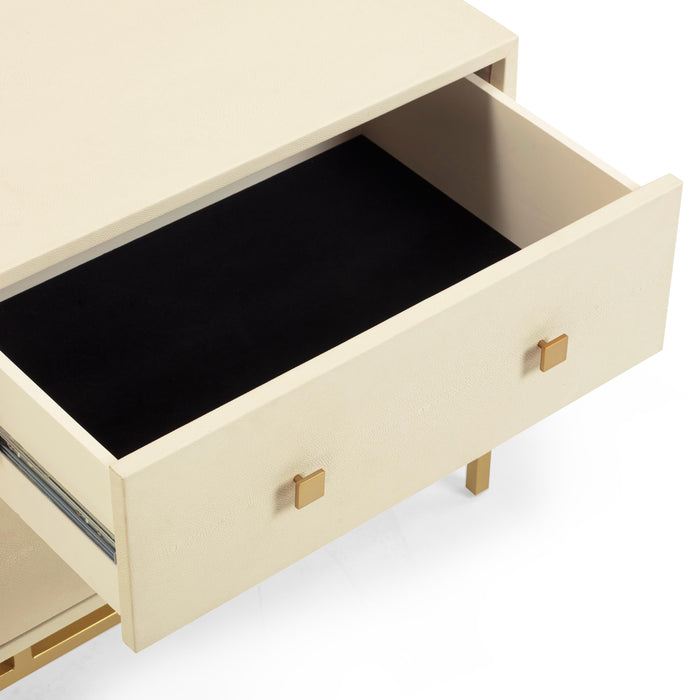 Pesce 25" Faux Shagreen 2-Drawer Nightstand - Home And Beyond