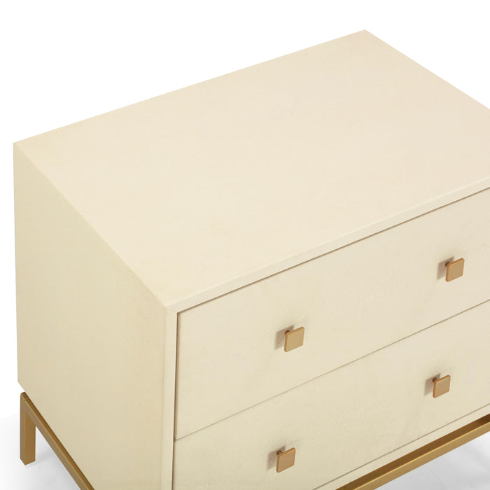 Pesce 25" Faux Shagreen 2-Drawer Nightstand - Home And Beyond