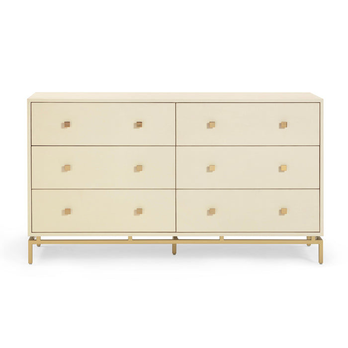 Pesce 57" Faux Shagreen 6-Drawer Dresser - Home And Beyond