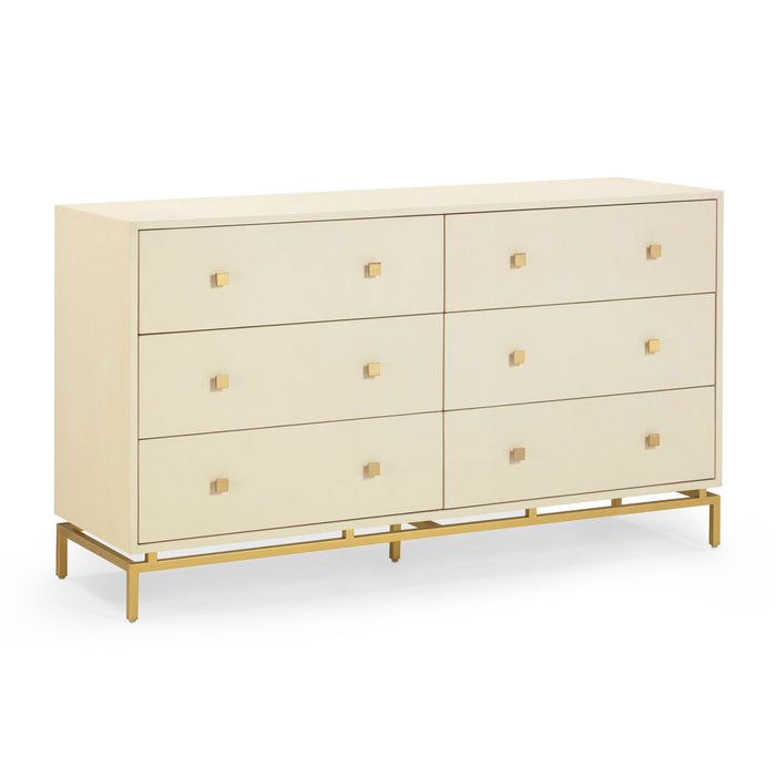 Pesce 57" Faux Shagreen 6-Drawer Dresser - Home And Beyond