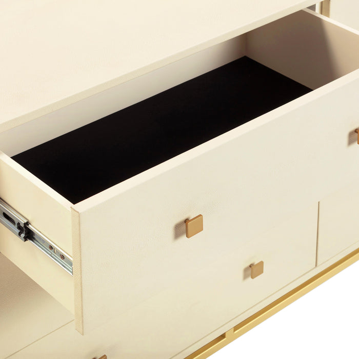 Pesce 57" Faux Shagreen 6-Drawer Dresser - Home And Beyond