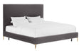Delilah Grey Velvet Bed in King - Home And Beyond