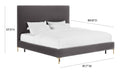 Delilah Grey Velvet Bed in King - Home And Beyond
