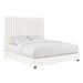 Arabelle White Velvet Bed in UK Super King - Home And Beyond