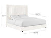 Arabelle White Velvet Bed in UK King - Home And Beyond